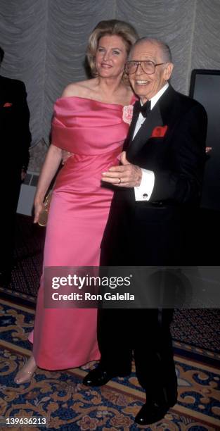 Comedian Milton Berle and wife Lorna Adams attending "G and P Charitable Foundation Gala Honoring Milton Berle" on October 12, 1998 at the Sheraton...