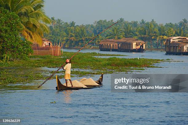 india, kerala, allepey, backwaters, houseboat - backwater stock pictures, royalty-free photos & images