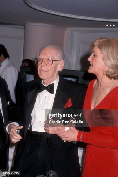 Comedian Milton Berle and wife Lorna Adams attending 93rd Birthday Party for Milton Berle on July 22, 2001 at the Beverly Hills, California.