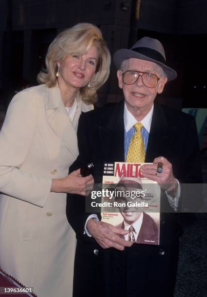 Comedian Milton Berle and wife Lorna Adams attending the screning of "50 Years of Television" on April 16, 1997 at the Academy Theater in Beverly...