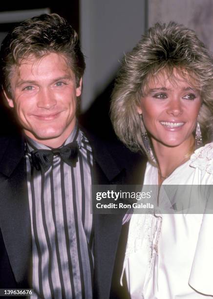 Actor Andrew Stevens and date attend the Wrap-Up Party for the Eighth Season of "The Love Boat" on March 31, 1985 at Beverly Hilton Hotel in Beverly...