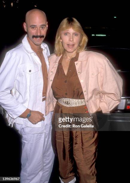 Musician Bob Kulick and actress Stella Stevens on May 24, 1989 dine at Matteo's Restaurant in Westwood, California.