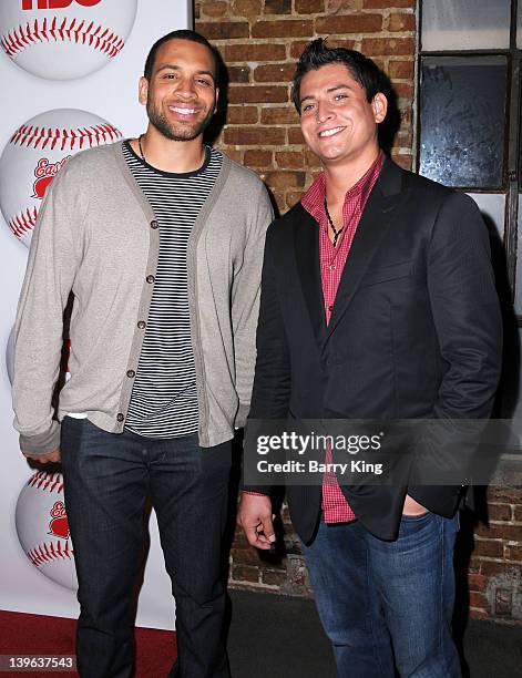 Actor James Loney and guest attend the season 3 premiere of HBO's 'Eastbound And Down' at cinespace on February 9, 2012 in Hollywood, California.