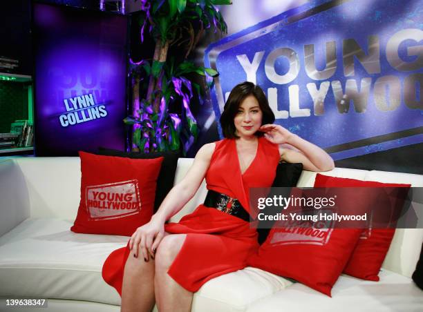 Actress Lynn Collins at the Young Hollywood Studio on February 22, 2012 in Los Angeles, California.