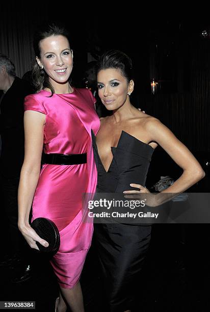 Actresses Kate Beckinsale and Eva Longoria attend the Vanity Fair and Chrysler celebration of The Eva Longoria Foundation hosted by Eva Longoria on...