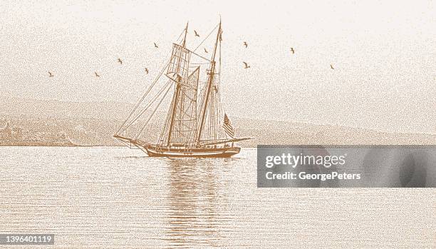 tall ship - nautical theme background stock illustrations