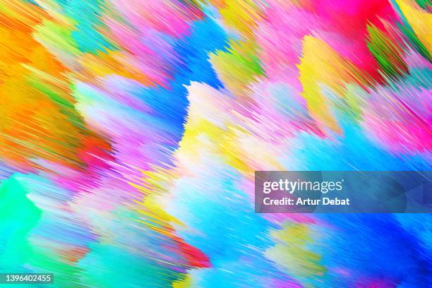 colorful 3d digital explosion with ultrasound effect. - radio spectrum stock pictures, royalty-free photos & images