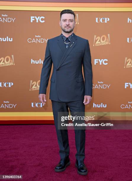 Justin Timberlake attends the Los Angeles Premiere FYC Event for Hulu's "Candy" at El Capitan Theatre on May 09, 2022 in Los Angeles, California.