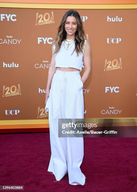 Jessica Biel attends the Los Angeles Premiere FYC Event for Hulu's "Candy" at El Capitan Theatre on May 09, 2022 in Los Angeles, California.