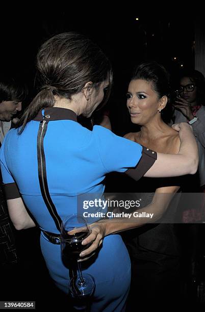 Designer Victoria Beckham and actress Eva Longoria attend the Vanity Fair and Chrysler celebration of The Eva Longoria Foundation hosted by Eva...