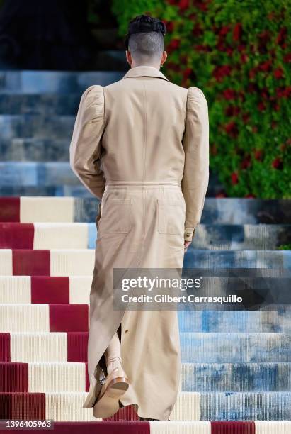 Rapper Bad Bunny arrives to The 2022 Met Gala Celebrating "In America: An Anthology of Fashion" at The Metropolitan Museum of Art on May 02, 2022 in...