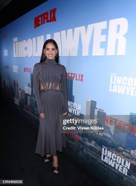 Adria Arjona attends Netflix's 'The Lincoln Lawyer' special screening & reception at The London West Hollywood on May 09, 2022 in Los Angeles,...