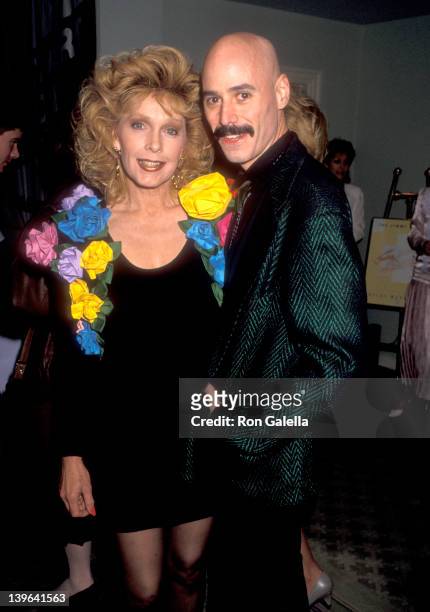 Actress Stella Stevens and musician Bob Kulick attend the Ninth Annual Jimmy Stewart Relay Marathon Kickoff Cocktail Reception on February 1, 1990 at...