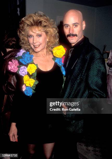 Actress Stella Stevens and musician Bob Kulick attend the Ninth Annual Jimmy Stewart Relay Marathon Kickoff Cocktail Reception on February 1, 1990 at...