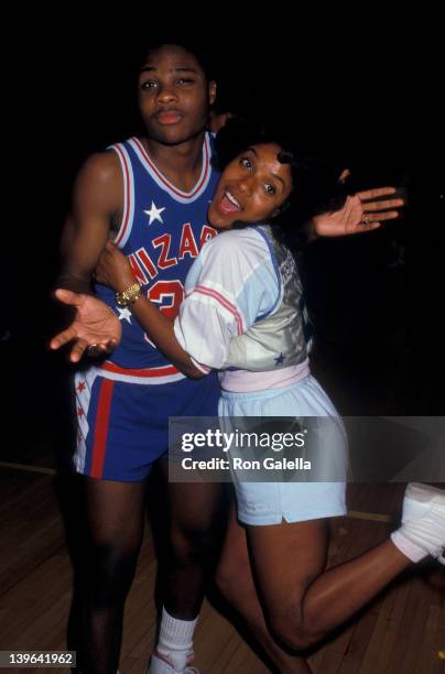 Actress Phylicia Rashad and Malcolm Jamal Warner attending "Franciscan Games" on September 26, 1987 at Madison Square Garden in New York City, New...