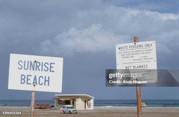 Segregation in South Africa : Cape Town Sunrise Beach For "Whites Only".