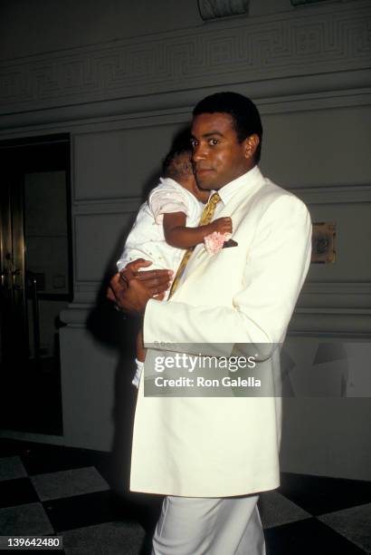 Sportscaster Ahmad Rashad and daughter Condola Rashad attending "Humanitarian Awards Benefiting MD Telethon" on September 1, 1987 at the Pierre Hotel...