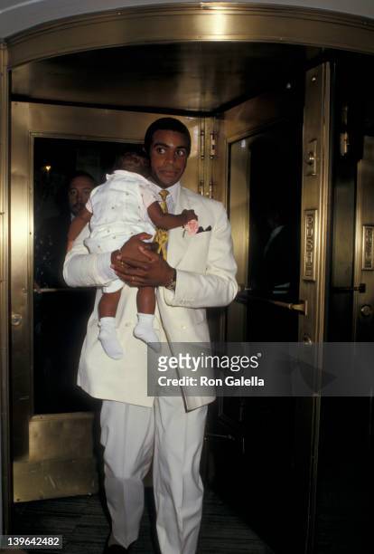 Sportscaster Ahmad Rashad and daughter Condola Rashad attending "Humanitarian Awards Benefiting MD Telethon" on September 1, 1987 at the Pierre Hotel...