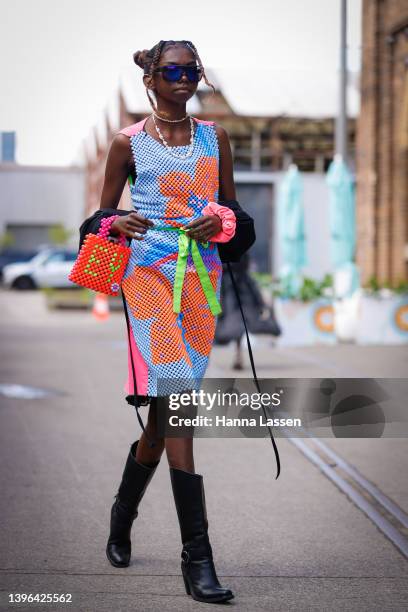 Cindy Rostron wearing Erik Yvon at Afterpay Australian Fashion Week 2022 on May 10, 2022 in Sydney, Australia.