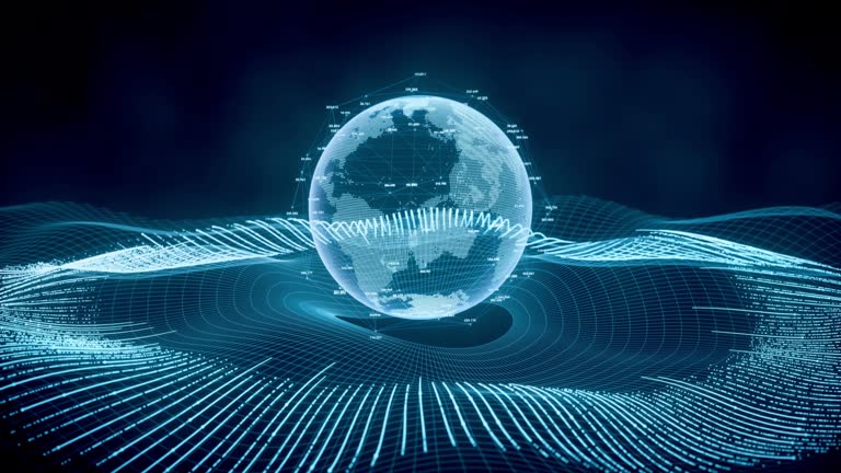Coding digital planet with big data concept, 3d rendering. 동영상 ...