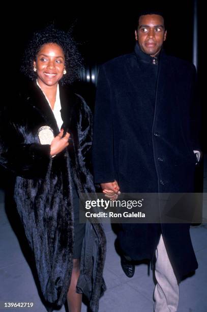Actress Phylicia Rashad and sportscaster Ahmad Rashad attending the premiere of "Tap" on February 6, 1989 at the Ziegfeld Theater in New York City,...