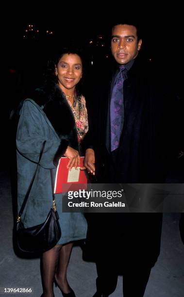 Actress Phylicia Rashad and sportscaster Ahmad Rashad attending the premiere of "Blaze" on December 13, 1989 at the Ziegfeld Theater in New York...