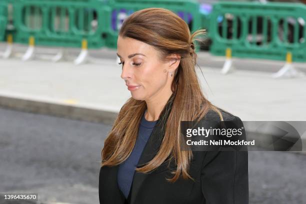 Coleen Rooney arrives at at Royal Courts of Justice, Strand on May 10, 2022 in London, England. Coleen Rooney at Royal Courts of Justice, Strand on...