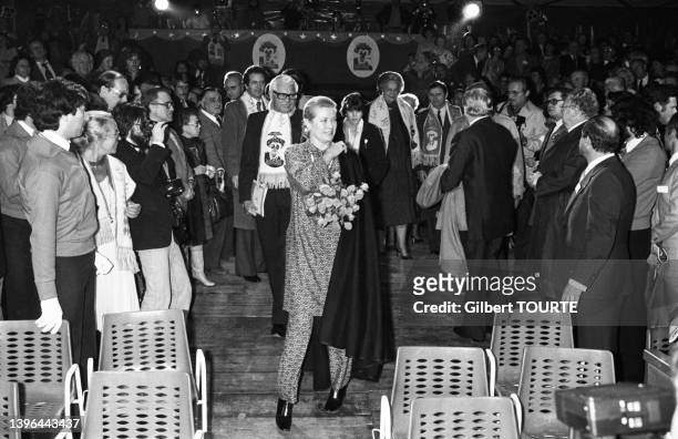 Le prince Rainier et Grace Kelly assistent au 5e Festival de cirque de Monte-Carlo, le 11 décembre 1978.