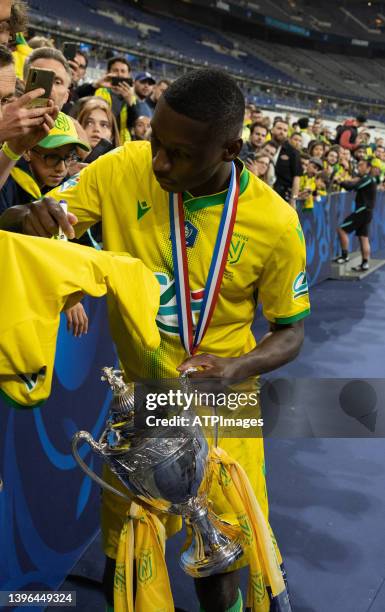 Randal Kolo of FC Nantes during the French Cup Final match between OGC Nice and FC Nantes at Stade de France on May 07, 2022 in Paris, France.