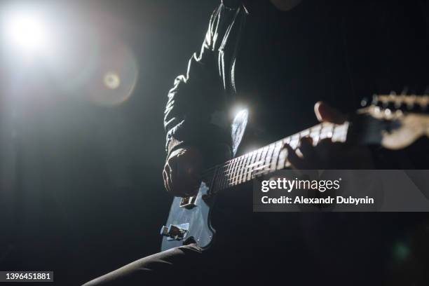 close-up of a guitarist playing the guitar - blues music stock pictures, royalty-free photos & images