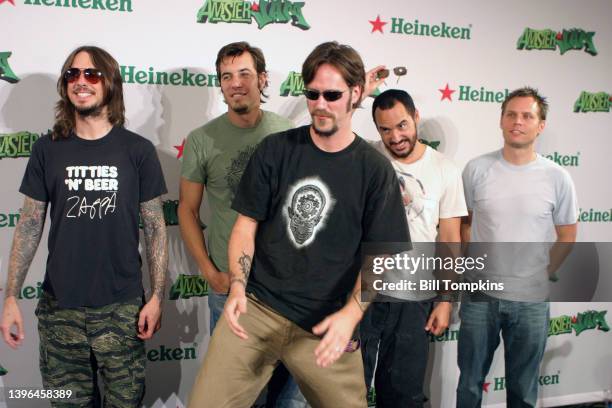 August 20: MANDATORY CREDIT Bill Tompkins/Getty Images 311 backstage at the Amsterjam Music Festival August 20, 2005 on Randall's Island.