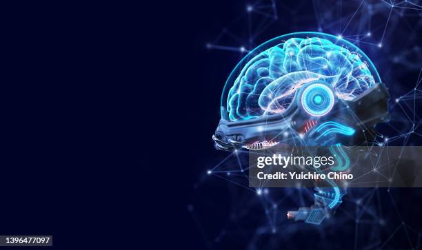 futuristic human brain machine and network - robot surgery stock pictures, royalty-free photos & images