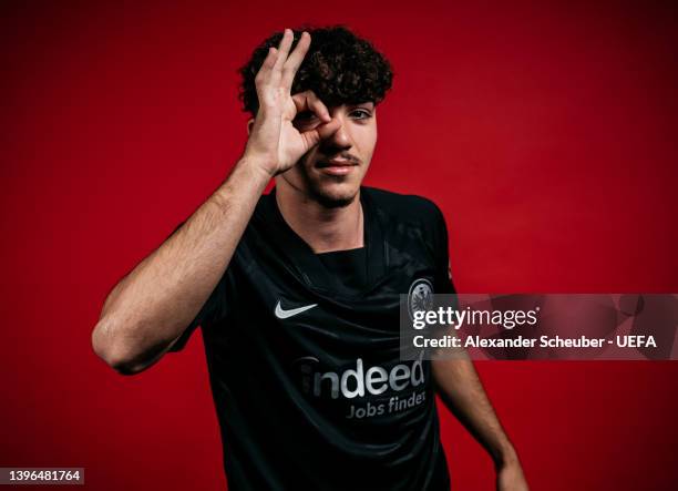 Antonio Foti of Eintracht Frankfurt poses for a portrait during the Eintracht Frankfurt UEFA Europa League Final media access day on May 09, 2022 in...