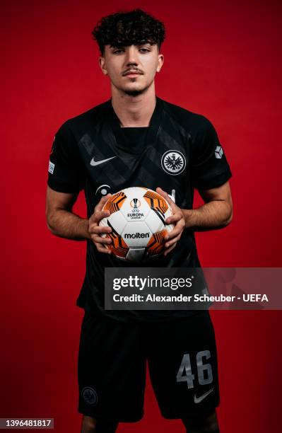 Antonio Foti of Eintracht Frankfurt poses for a portrait during the Eintracht Frankfurt UEFA Europa League Final media access day on May 09, 2022 in...