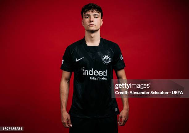 Jan Alex Wilson Schröder of Eintracht Frankfurt poses for a portrait during the Eintracht Frankfurt UEFA Europa League Final media access day on May...