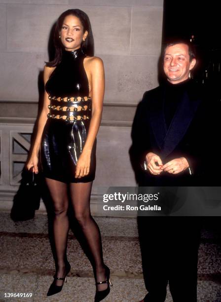 Model Veronica Webb and Photographer Matthew Rolston attend The Metropolitan Museum's Costume Institute Gala on December 5, 1994 at The Metropolitan...