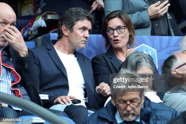 Sylvain Ripoll, Corinne Diacre during the French Cup Final between OGC Nice and FC Nantes at Stade de France on May 7, 2022 in Saint-Denis near...