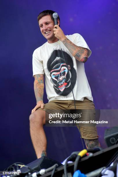 Winston McCall of Parkway Drive performs live on stage at Sonisphere Festival on July 10, 2011.