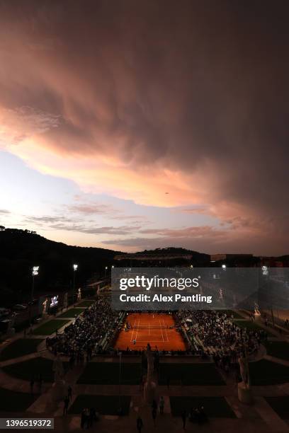 General view of play on court Pietrangeli between Casper Ruud of The Netherlands and Botic Van de Zandschlup of The Netherlands during day three of...