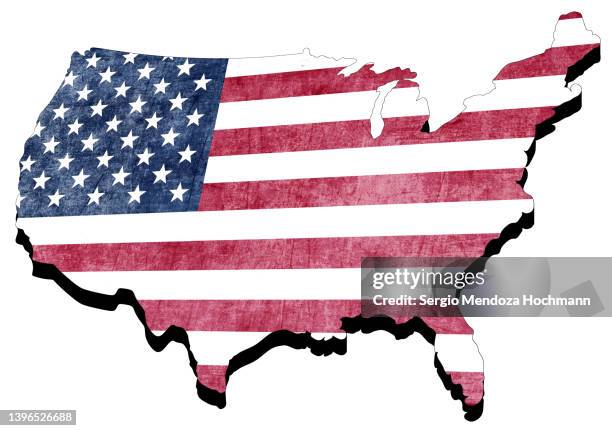 map of the united states with an american flag with a grunge texture - usa president stock pictures, royalty-free photos & images