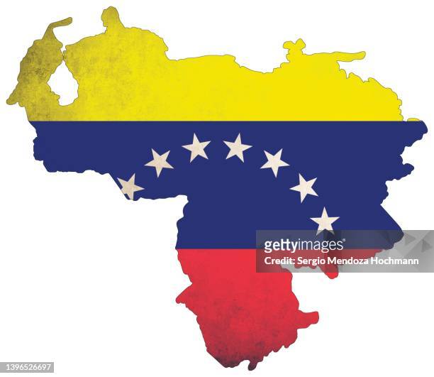 map of venezuela with a venezuelan flag with a grunge texture - latin america flags stock pictures, royalty-free photos & images