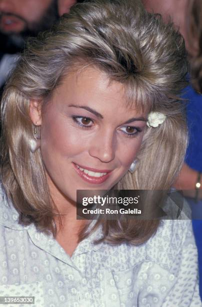 Personality Vanna White attending the book party for Vanna White "Vanna Speaks" on May 21, 1987 at Caldor's in Norwalk, Connecticut.