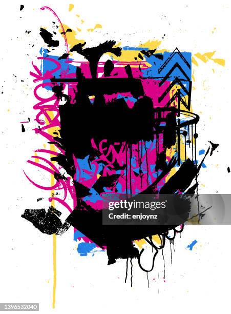 abstract graffiti - graffiti mural stock illustrations