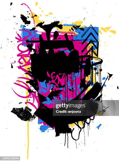 abstract graffiti - urban graffiti stock illustrations