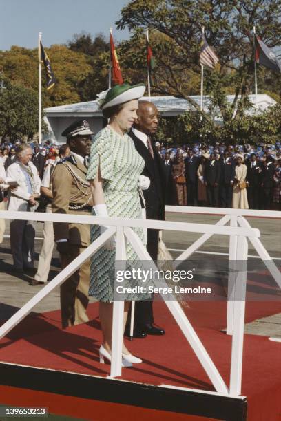 Queen Elizabeth II with Hastings Banda , President of Malawi, during her visit to Malawi, July 1979.