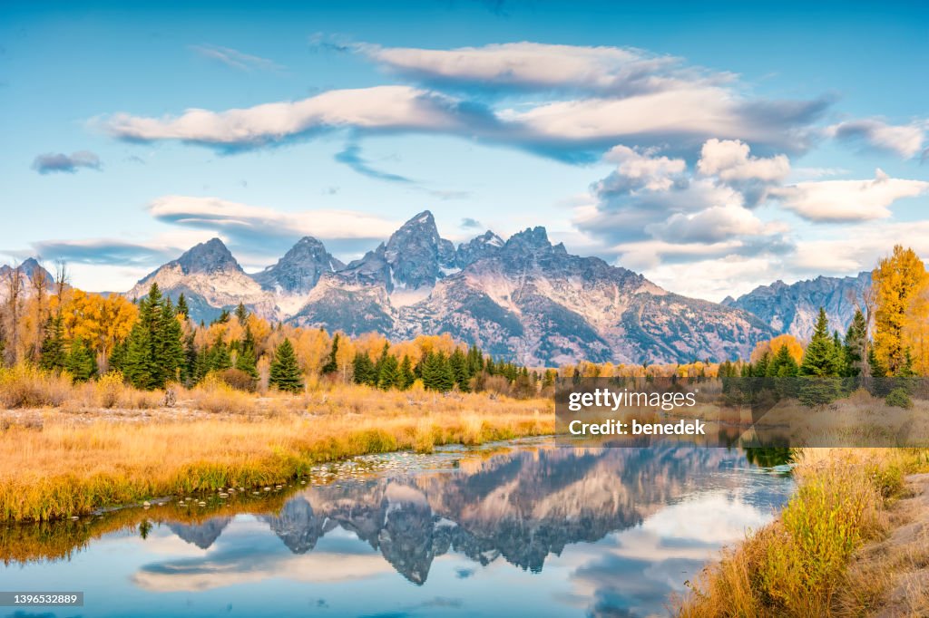 Grand Teton National Park Reflection Morning Wyoming