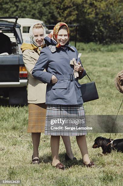 Queen Elizabeth II at an equestrian event, circa 1978.