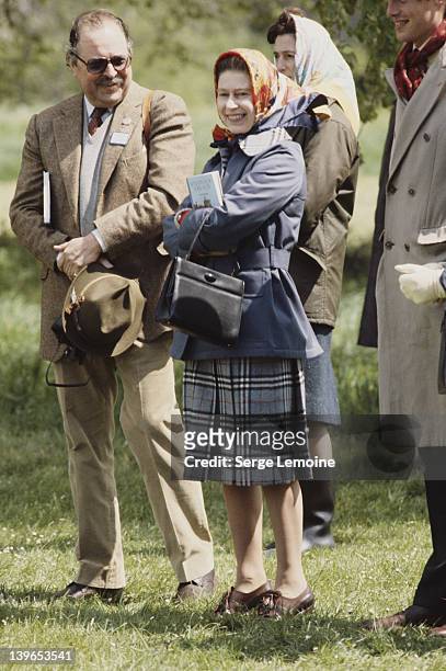 Queen Elizabeth II at the Royal Windsor Horse Show, 1977.