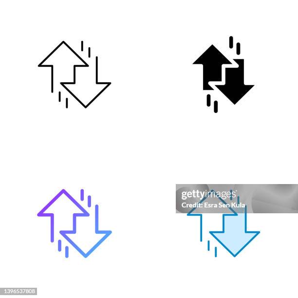 volatility icon design in four style with editable stroke. line, solid, flat line and color gradient line. suitable for web page, mobile app, ui, ux and gui design. - volatility icon stock illustrations