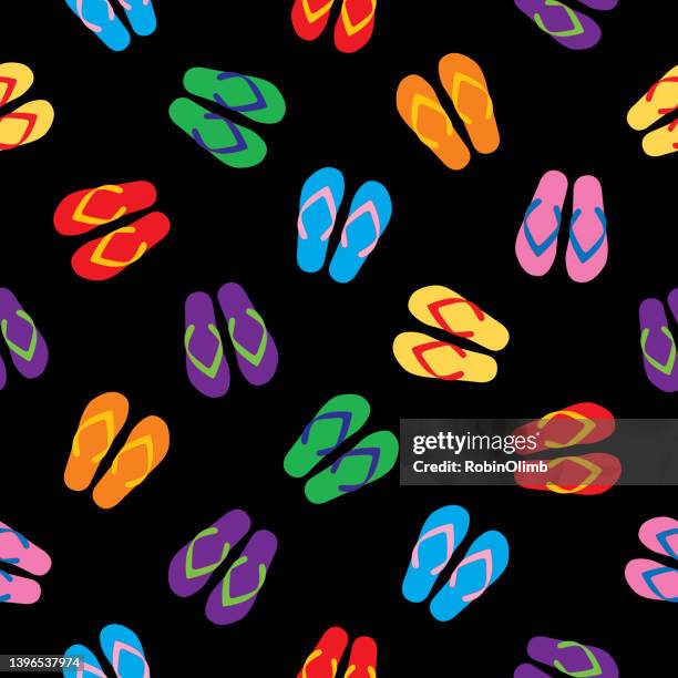 flip flops seamless pattern - flip flops background stock illustrations